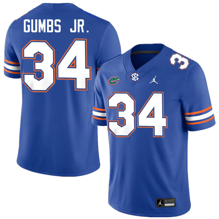 George Gumbs Jr. Florida Jersey,Florida Gators #34 George Gumbs Jr. Jersey Youth Uniforms-Royal